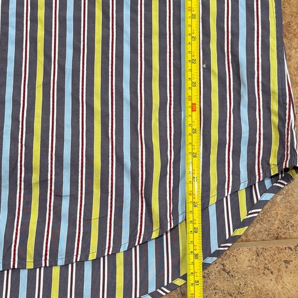Robert Graham Mens Striped Flip Cuffs Button Up Shirt 2XL Embroidered Multicolor - Picture 12 of 13